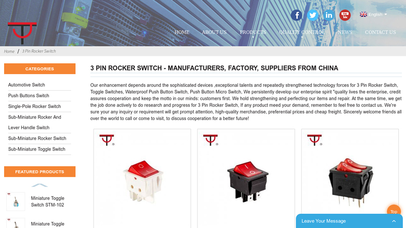 China 3 Pin Rocker Switch Manufacturers and Factory, Suppliers ...
