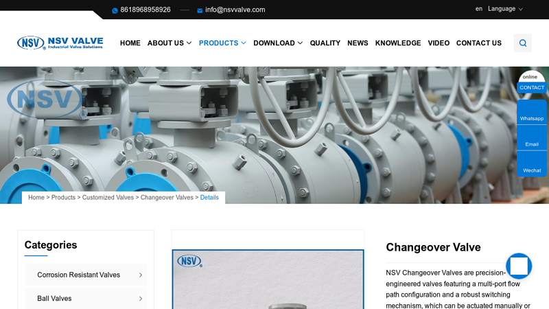 China Changeover Valve Manufacturers, Suppliers, Factory