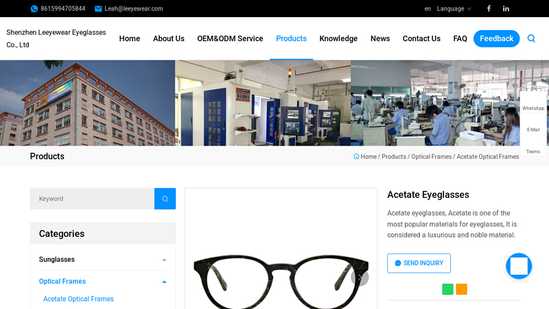 China Customized Acetate Eyeglasses Suppliers, Manufacturers