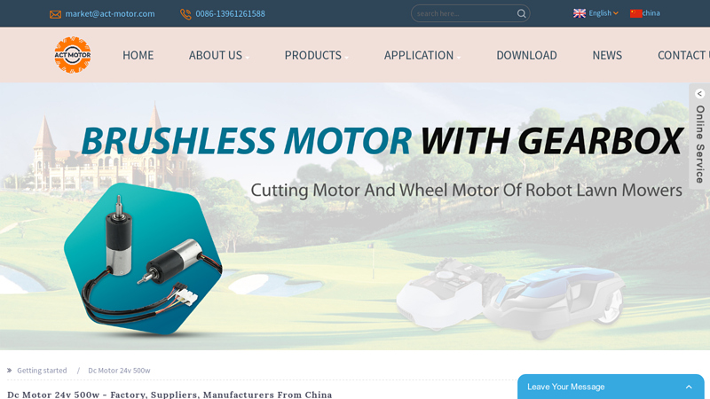 China Dc Motor 24v 500w Manufacturer and Supplier, Factory Pricelist