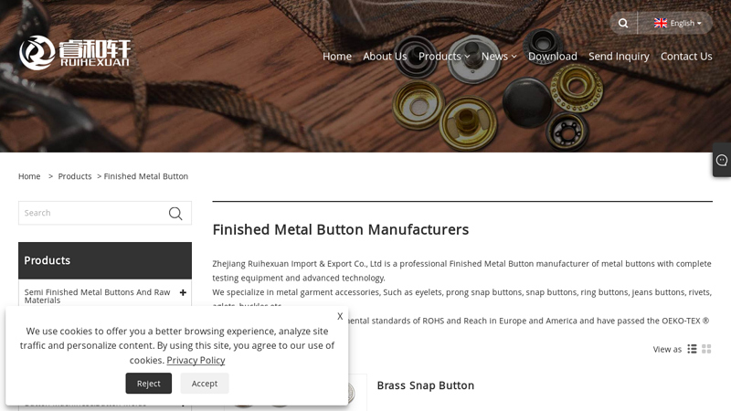 China Finished Metal Button Manufacturers and Factory
