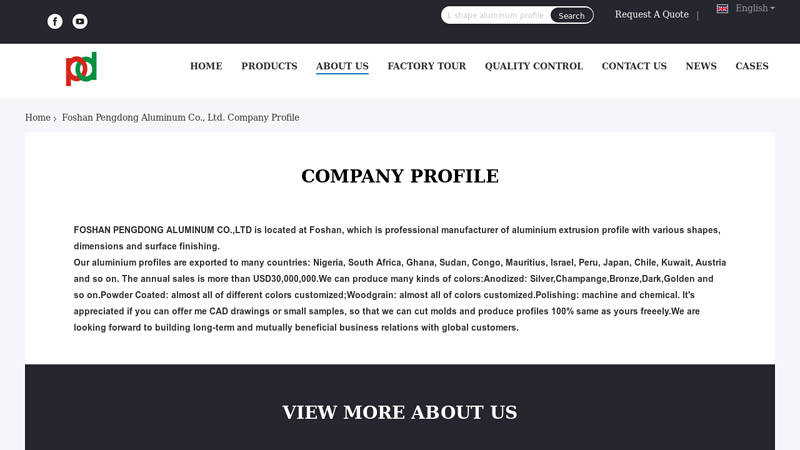 China Foshan Pengdong Aluminum Co., Ltd. manufacturer profile