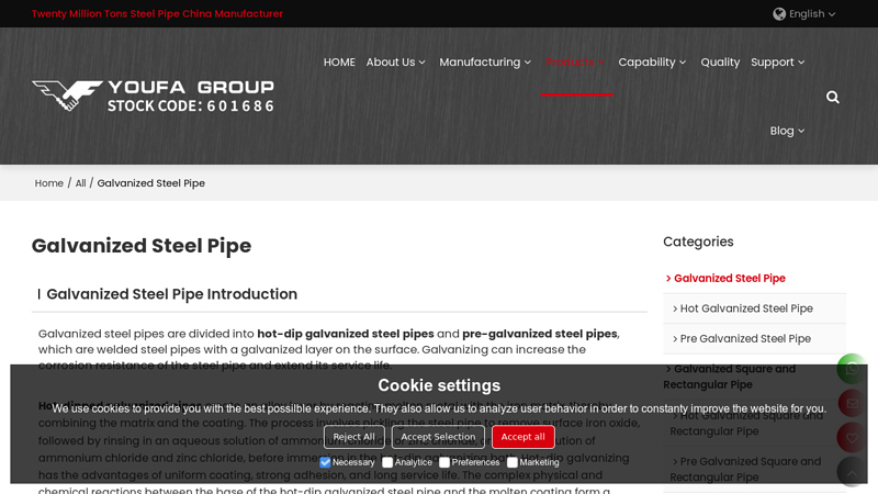 China Galvanized Steel Pipe Manufacturer, Supplier, Factory