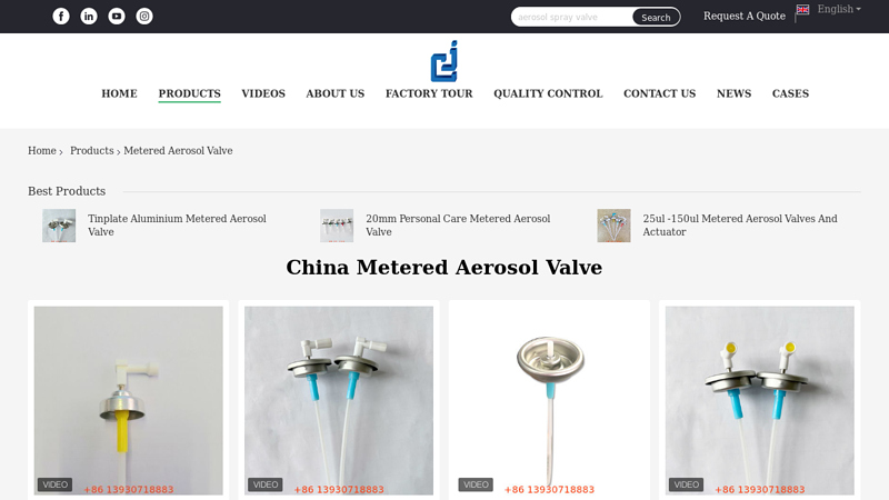 China Metered Aerosol Valve
