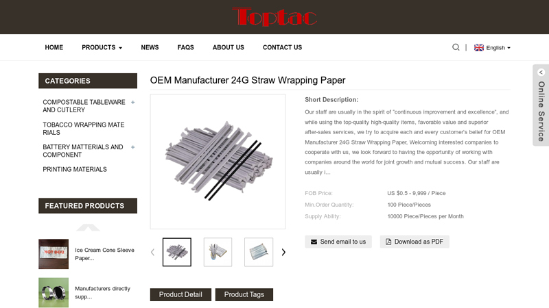 China OEM Manufacturer 24G Straw Wrapping Paper Manufacture ...
