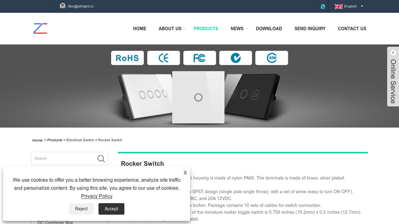 China Rocker Switch Suppliers and Manufacturers, Factory