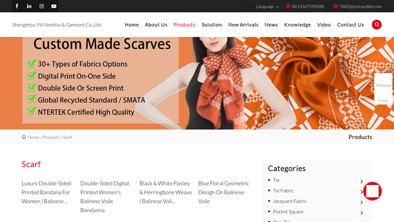 China Scarf Manufacturers & Suppliers & Factory