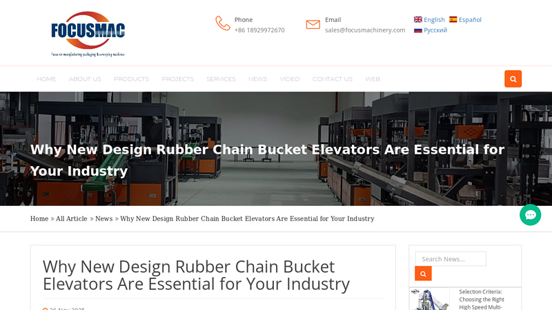 China Top New Design Rubber Chain Bucket Elevator Supplier