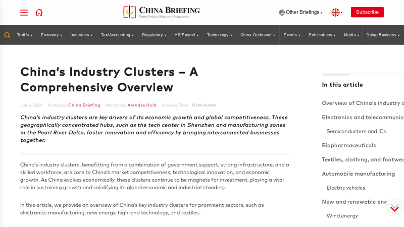 China's Industry Clusters