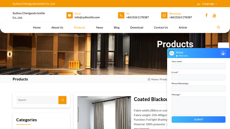 Coated Blackout Curtain Fabric