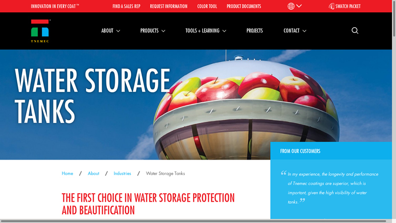 Coatings for water tanks