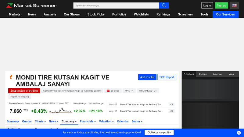 Company Mondi Tire Kutsan Kagit ve Ambalaj Sanayi