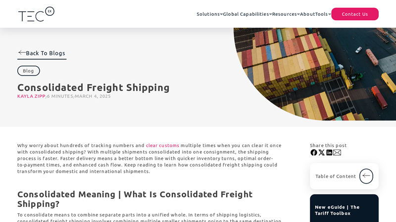 Consolidated Freight Shipping