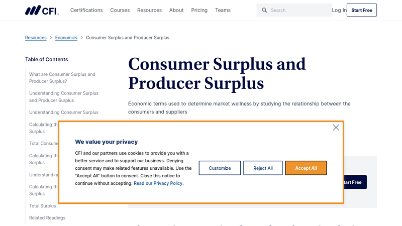 Consumer Surplus and Producer Surplus