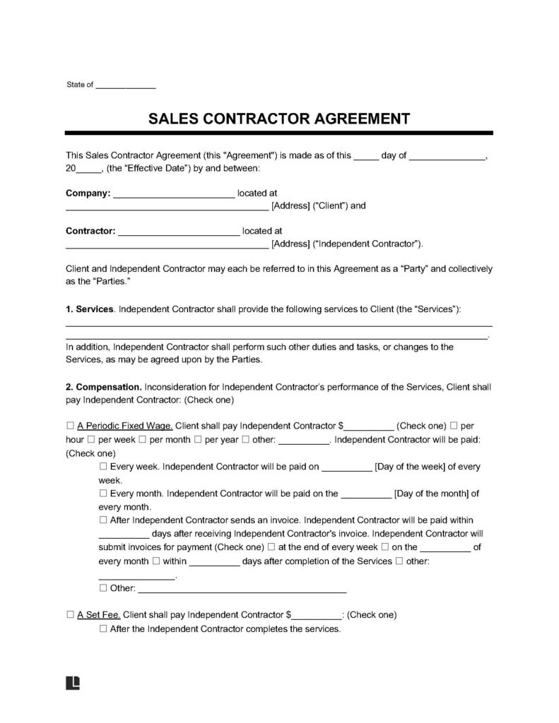 CONTRACT to THE VOTO MANUFACTURERS SALES COMPANY