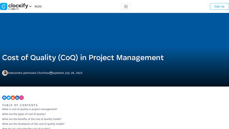 Cost of Quality (CoQ) in Project Management