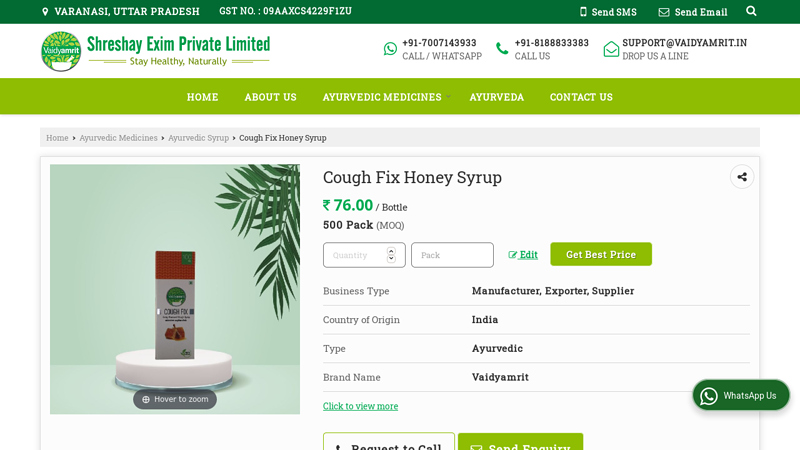 Cough Fix Honey Syrup