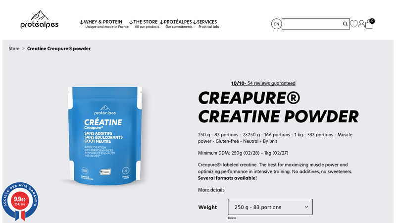 Creatine monohydrate (Creapure®) powder
