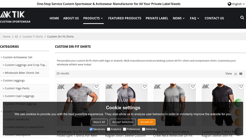 Custom Dri Fit Shirts Manufacturer