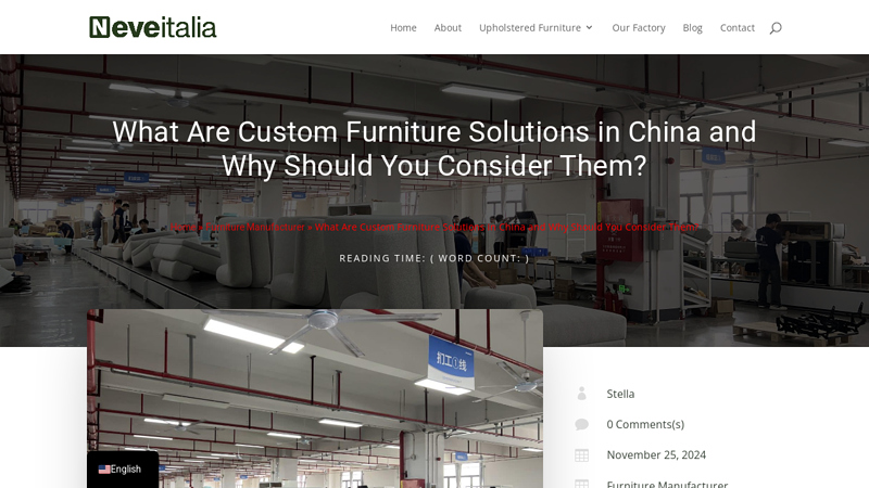 Custom Furniture Solutions in China: Affordable and High