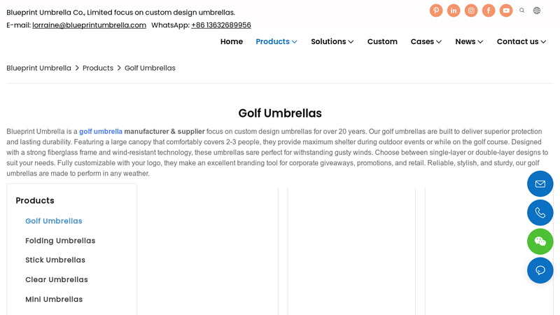 Custom Golf Umbrella Manufacturer
