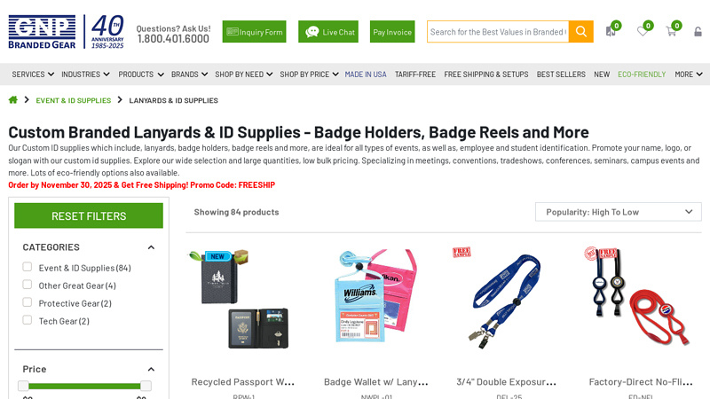 Custom Lanyards & ID Supplies