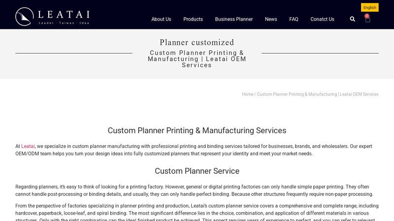 Custom Planner Printing & Manufacturing