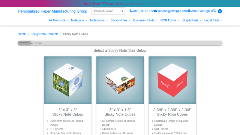 Custom Sticky Note Cubes and Blocks