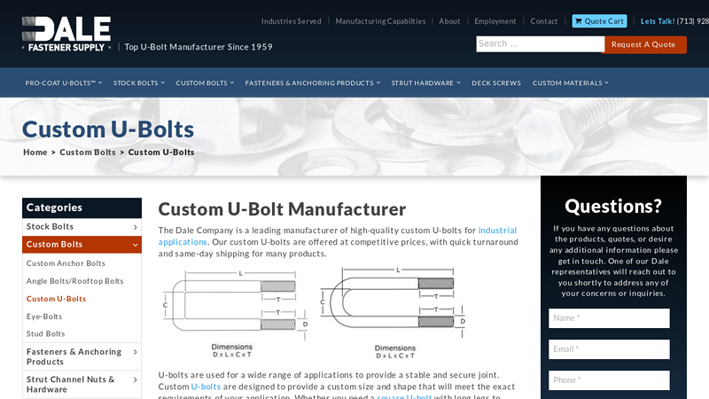 Custom U-Bolt Manufacturer & Supplier