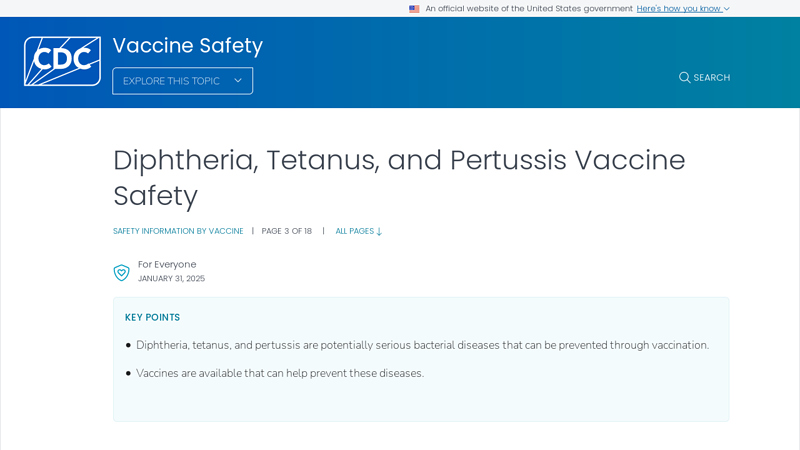 Diphtheria, Tetanus, and Pertussis Vaccine Safety