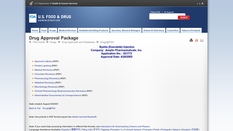 Drug Approval Package