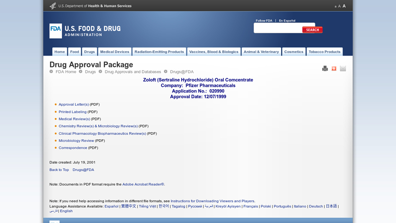 Drug Approval Package