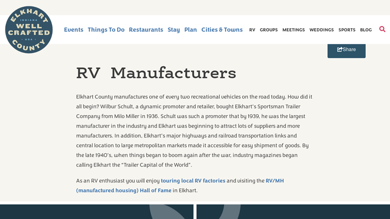 Elkhart County RV Manufacturers