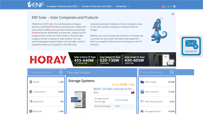ENF List of Solar Companies and Products