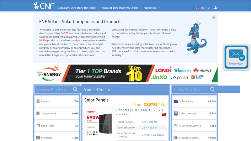 ENF List of Solar Companies and Products