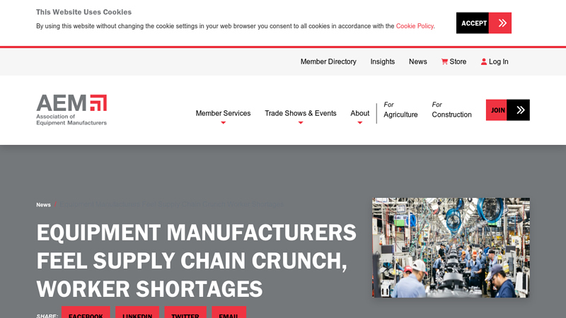 Equipment Manufacturers Feel Supply Chain Crunch, Worker ...