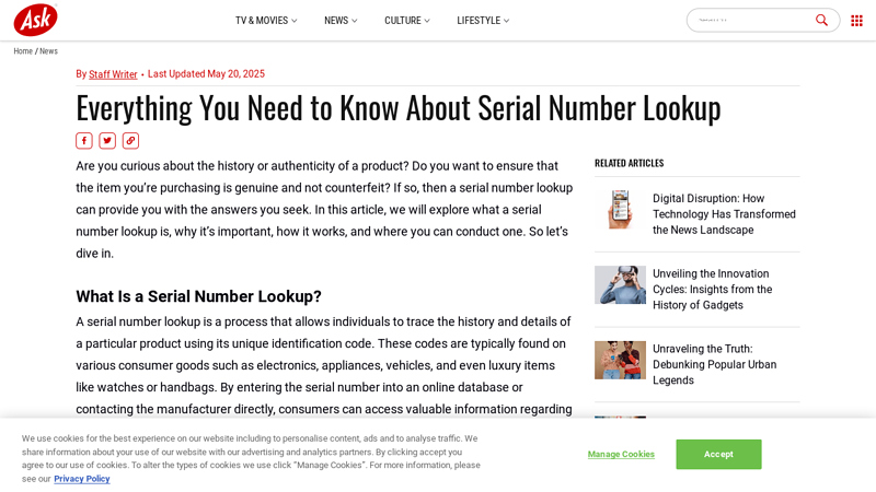 Everything You Need to Know About Serial Number Lookup