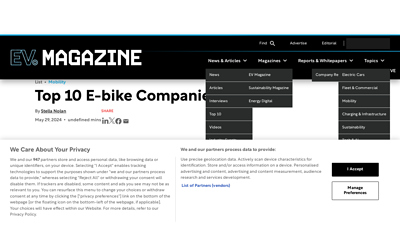 Top 10 E-bike Companies | EV Magazine
