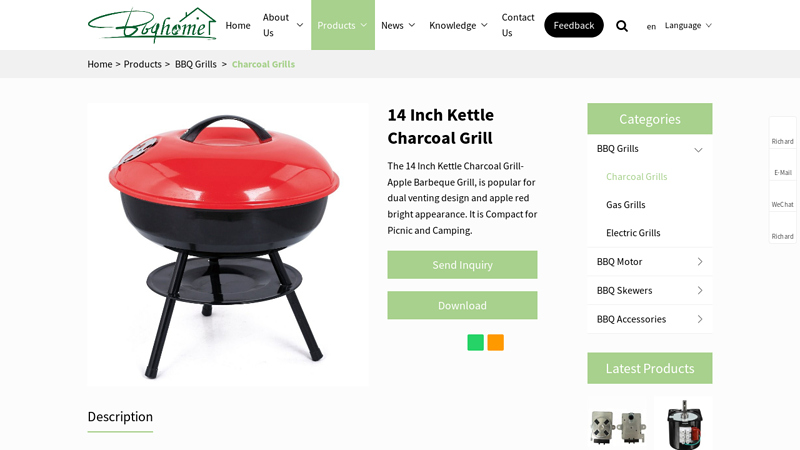Excellent Price 14 Inch Kettle Charcoal Grill Made in China