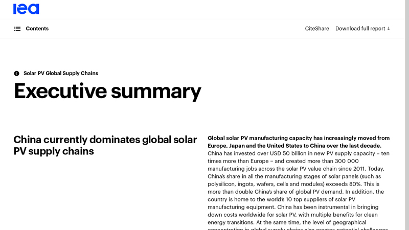 Executive summary – Solar PV Global Supply Chains – Analysis