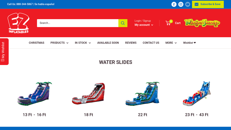 EZ Inflatables Commercial Grade Water Slides