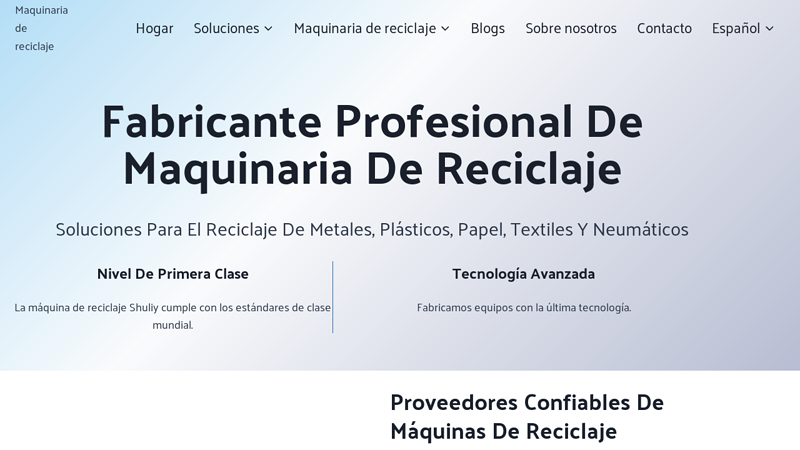 Fabricante y proveedor de máquinas de reciclaje super