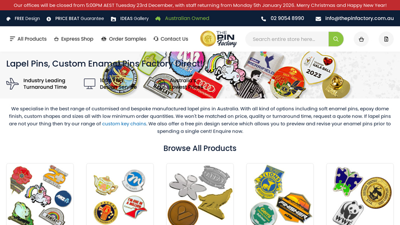Factory Direct Lapel Pins, Enamel Pins & Custom Badges