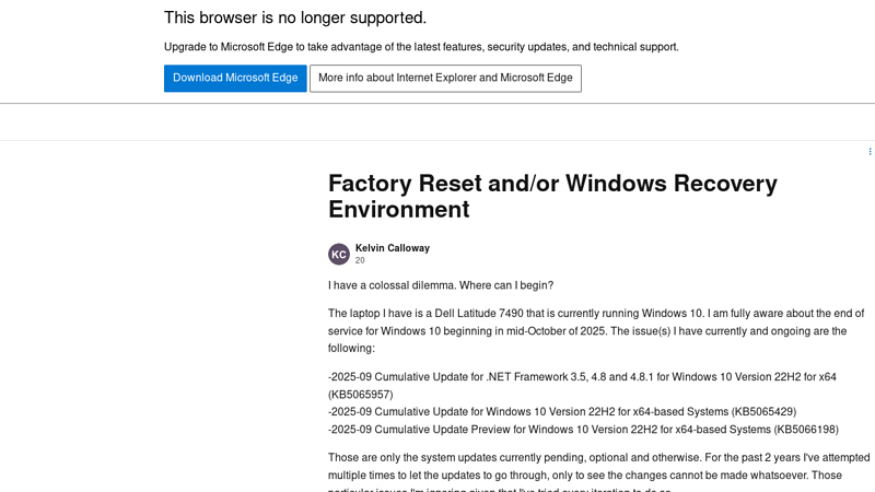 Factory Reset and/or Windows Recovery Environment