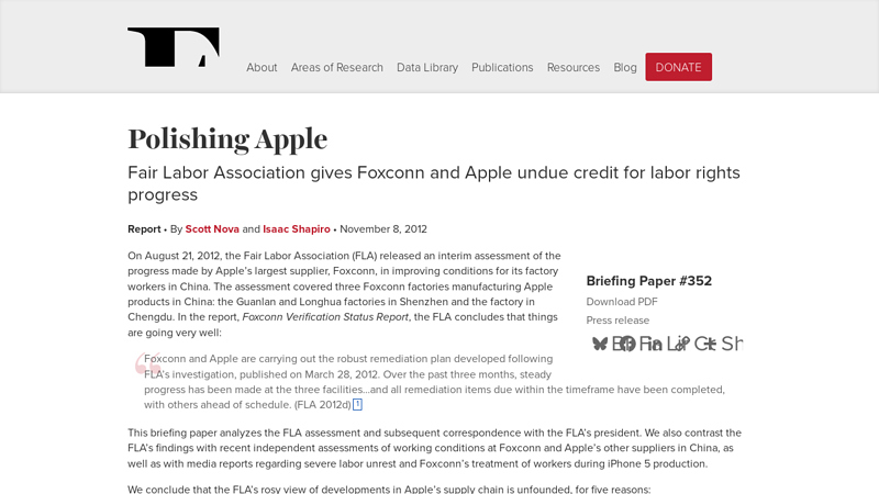 Fair Labor Association gives Foxconn and Apple undue credit for ...