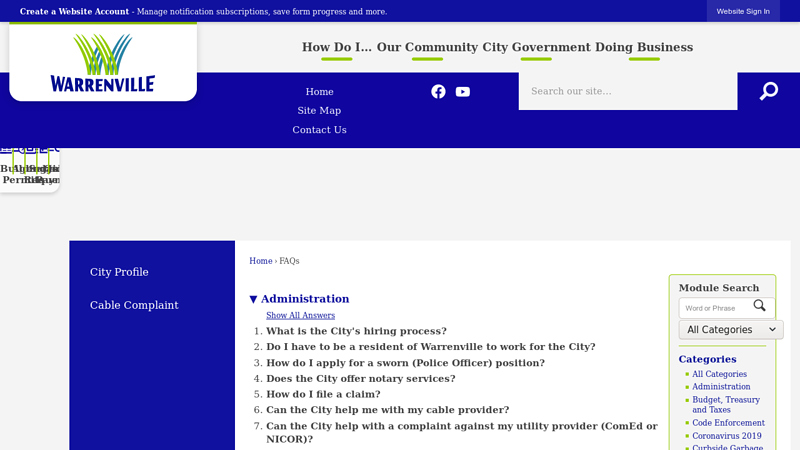 FAQs • Warrenville, IL • CivicEngage