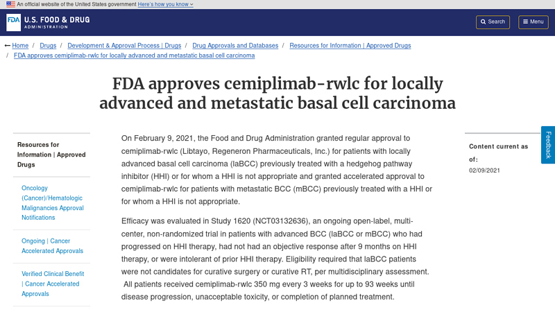 FDA approves cemiplimab