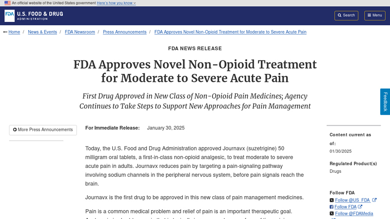 FDA Approves Novel Non