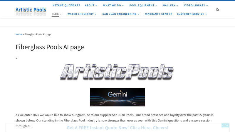 Fiberglass Pools AI page