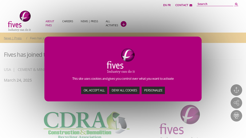 Fives has joined the CDRA